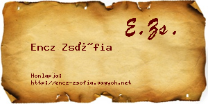 Encz Zsófia névjegykártya